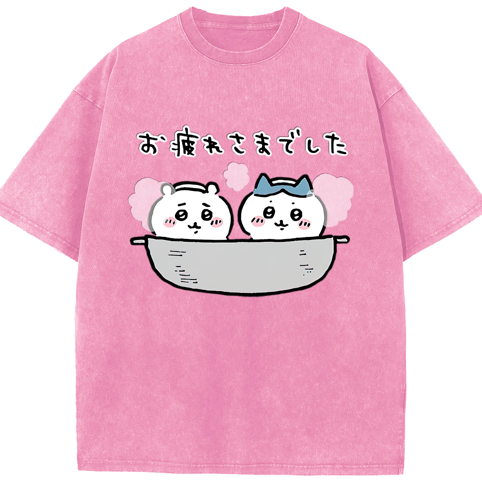 （画像用） ちいかわ ハチワレ Chii-kawa hachiware 綿100% ヴィンテージ風 半袖Tシャツ（フロントプリント）